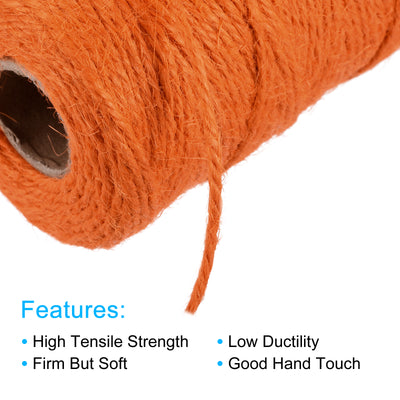 Harfington 328Ft Gartengarn 2mm Handwerk Saiten Jute für Kunstwerk DIY Orange