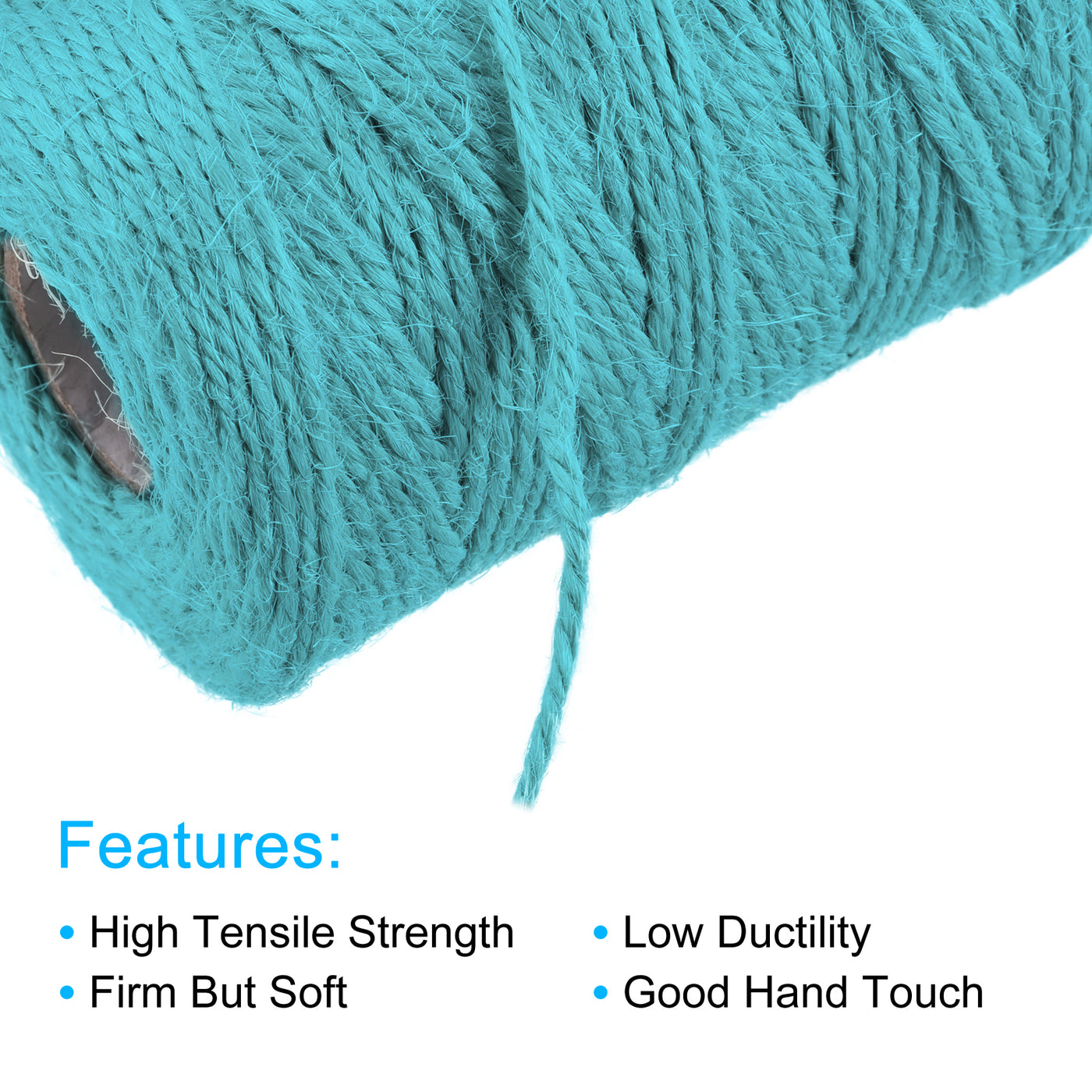 Harfington 328Ft Gartengarn 2mm Handwerk Saiten Jute für Kunstwerk DIY Seeblau