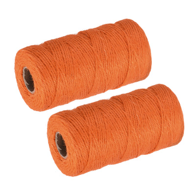 Harfington Paket von 2 328Ft Gartengarn 2mm Handwerk Saiten Jute für Kunstwerk DIY Orange