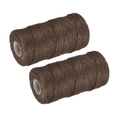 Harfington Paket von 2 328Ft Gartengarn 2mm Handwerk Saiten Jute für Kunstwerk DIY Braun