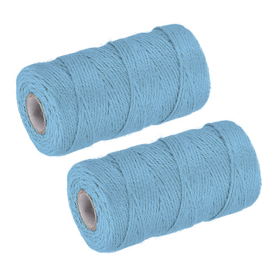 Harfington Paket von 2 328Ft Gartengarn 2mm Handwerk Saiten Jute für Kunstwerk DIY Hellblau