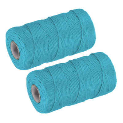 Harfington Paket von 2 328Ft Gartengarn 2mm Handwerk Saiten für Kunstwerk DIY Seeblau