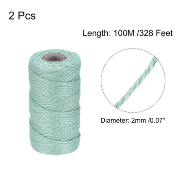 Harfington Paket von 2 328Ft Gartengarn 2mm Handwerk Saiten für Kunstwerk DIY Arktis Blau