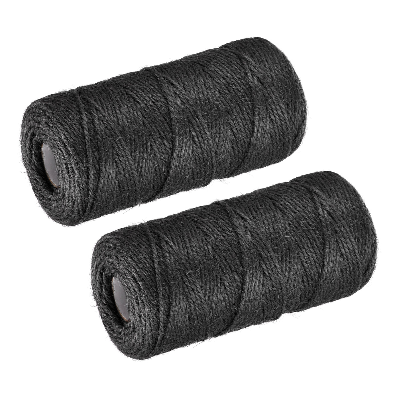 Harfington Paket von 2 328Ft Gartengarn 2mm Handwerk Saiten Jute für Kunstwerk DIY Schwarz