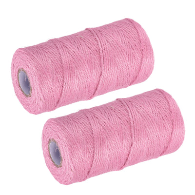 Harfington Paket von 2 328Ft Gartengarn 2mm Handwerk Saiten Jute für Kunstwerk DIY Rosa