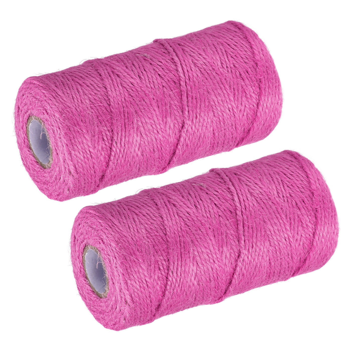 Harfington Paket von 2 328Ft Schnur 2mm Bastel Jute für DIY Kunst Geschenkpackungen Fucsia