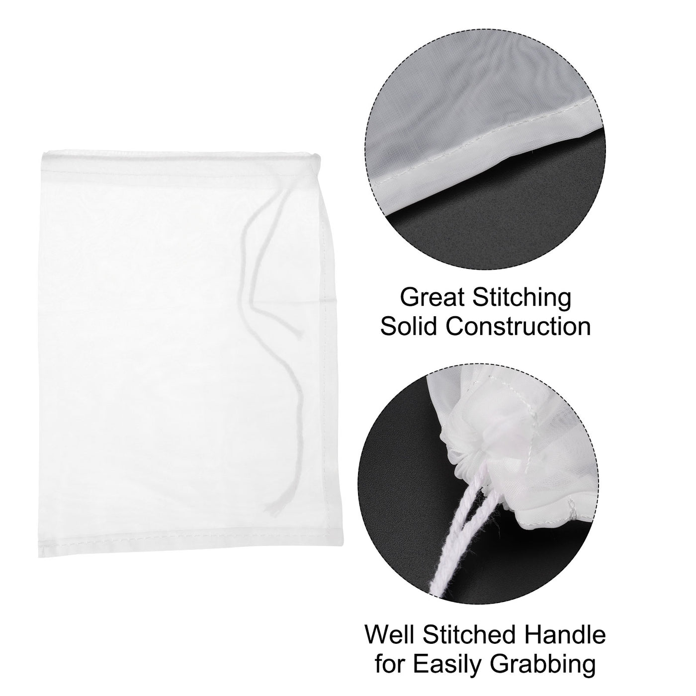 uxcell Uxcell Paint Filter Bag 200 Mesh (7.9"x5.9") Nylon Strainer for Filtering Paint, Gasoline, Fuel, Home Brewing