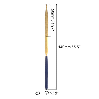 Harfington Titanium Coated Diamond Needle Files with TPU Handle Tool