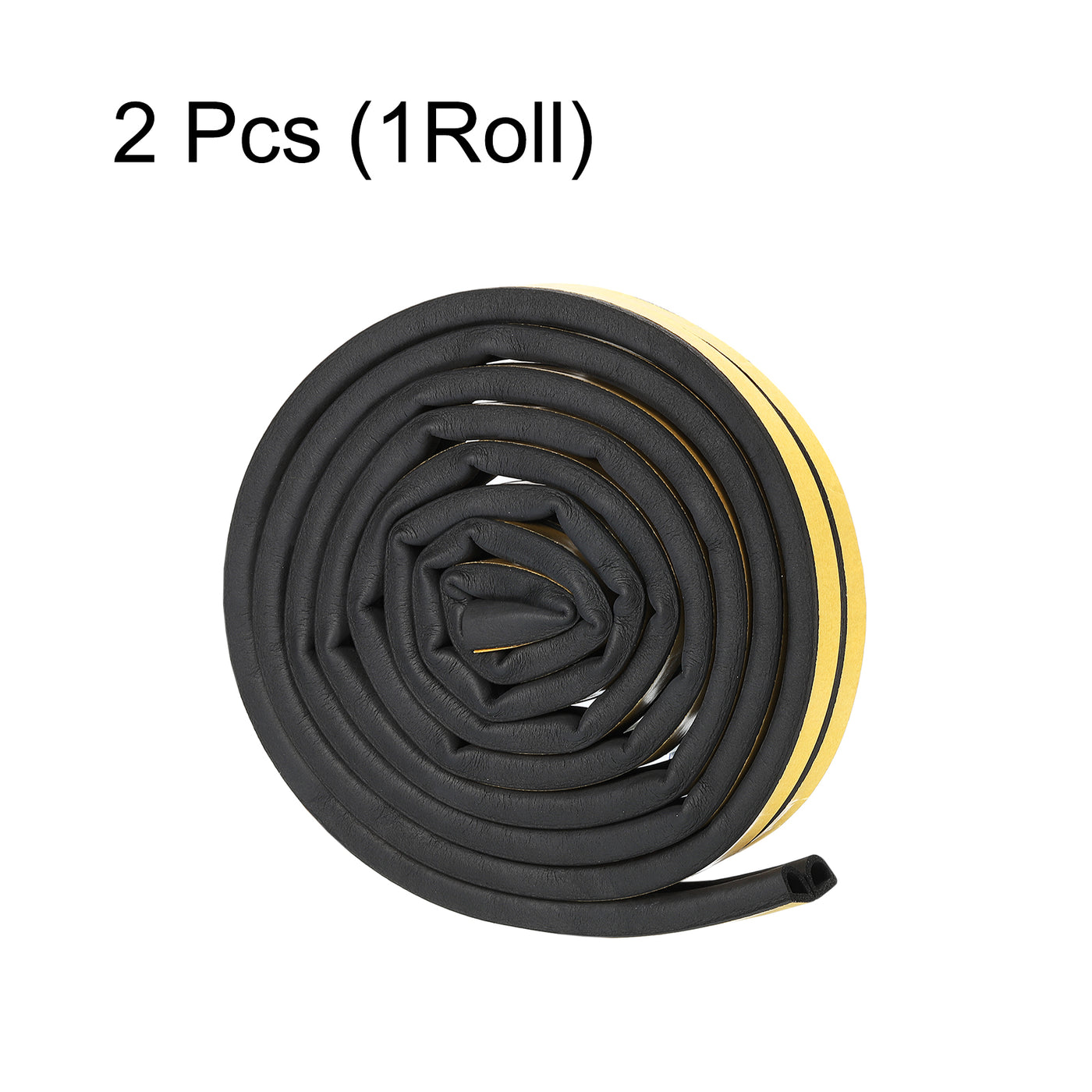 uxcell Uxcell Weather Stripping, 2pcs 3000mm x 14mm W x 12mm T Foam Seal Strip D Shaped, Black