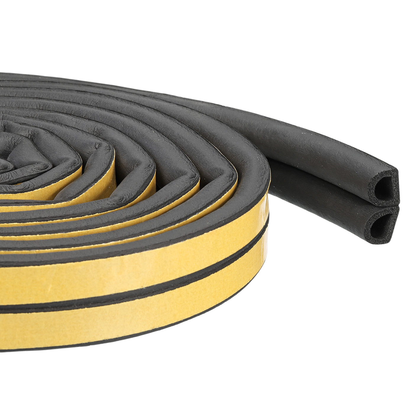 uxcell Uxcell Weather Stripping, 2pcs 3000mm x 14mm W x 12mm T Foam Seal Strip D Shaped, Black