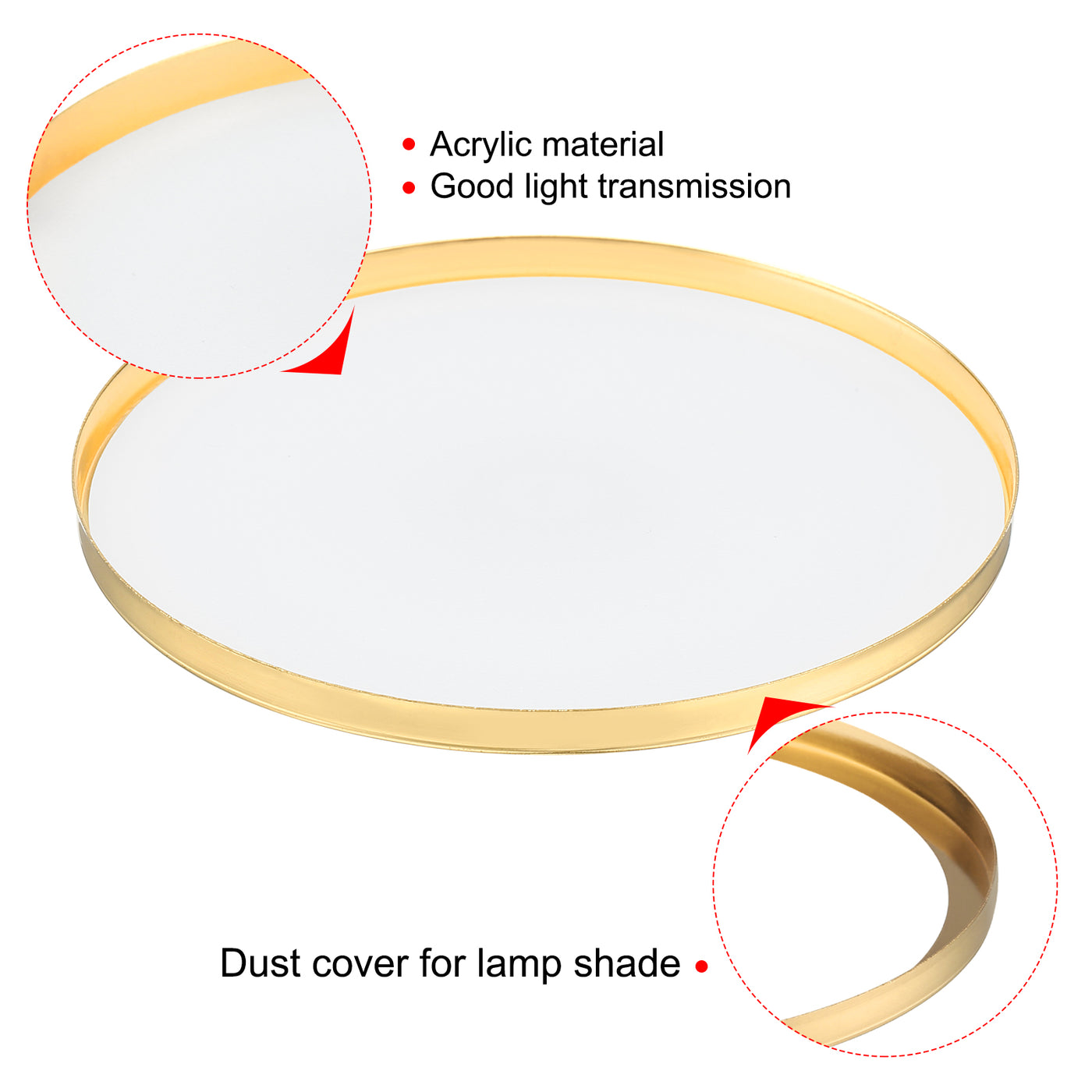 Harfington 4.1 Inch Inner Dia. Lampshade Diffuser, 2 Pieces Dustproof Dust Protection Cover Acrylic Board for Barrel Lamp Shade