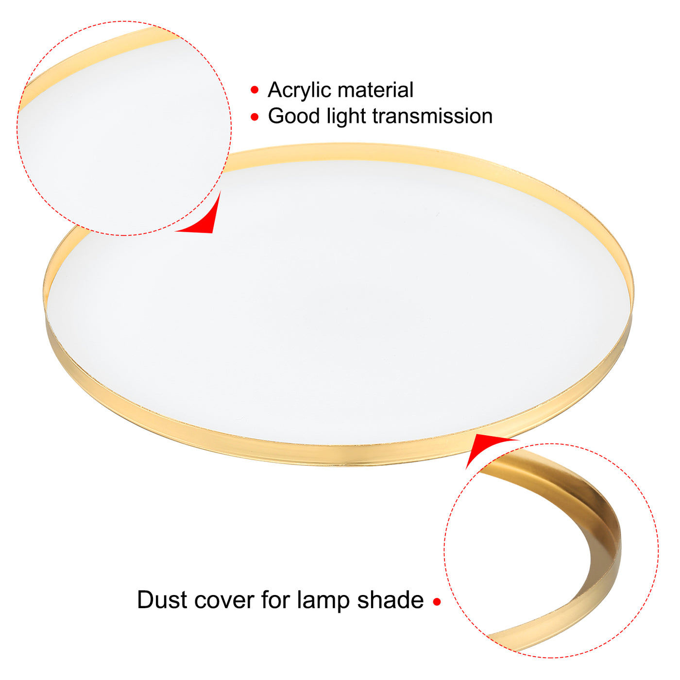 Harfington 5.2 Inch Inner Dia. Lampshade Diffuser, 2 Pieces Dustproof Dust Protection Cover Acrylic Board for Barrel Lamp Shade