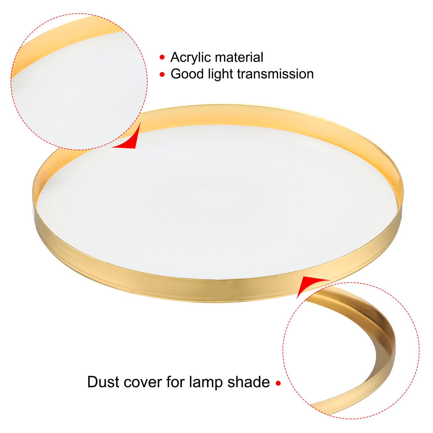 Harfington 3.5 Inch Inner Dia. Lampshade Diffuser, 4 Pieces Dustproof Dust Protection Cover Acrylic Board for Barrel Lamp Shade