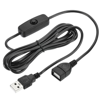 Harfington Paket von 2 501 EIN/AUS Schalter USB Stecker zu Buchse 200cm für LED Schwarz