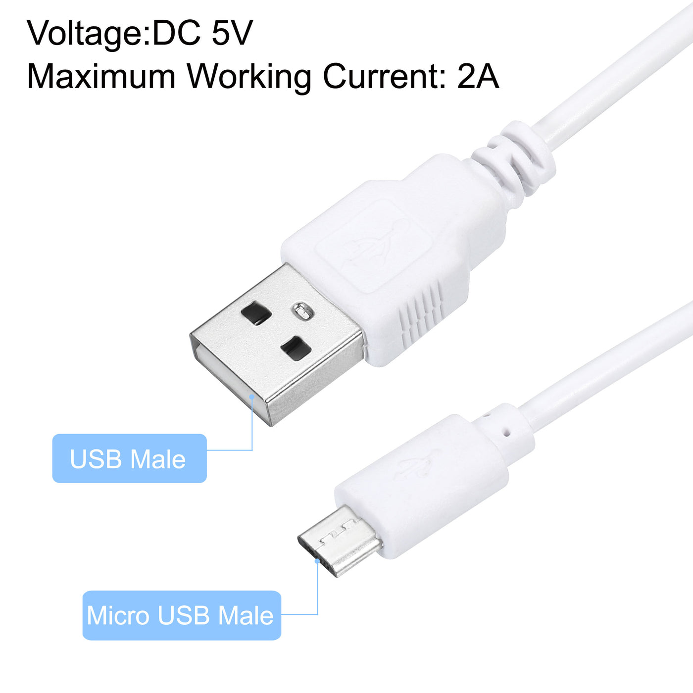 Harfington USB-Kabel mit An-/Ausschalter, USB-Stecker auf Micro-USB-Stecker, Stromkabel für digitale Geräte, LED-Schreibtischlampe, LED-Streifen