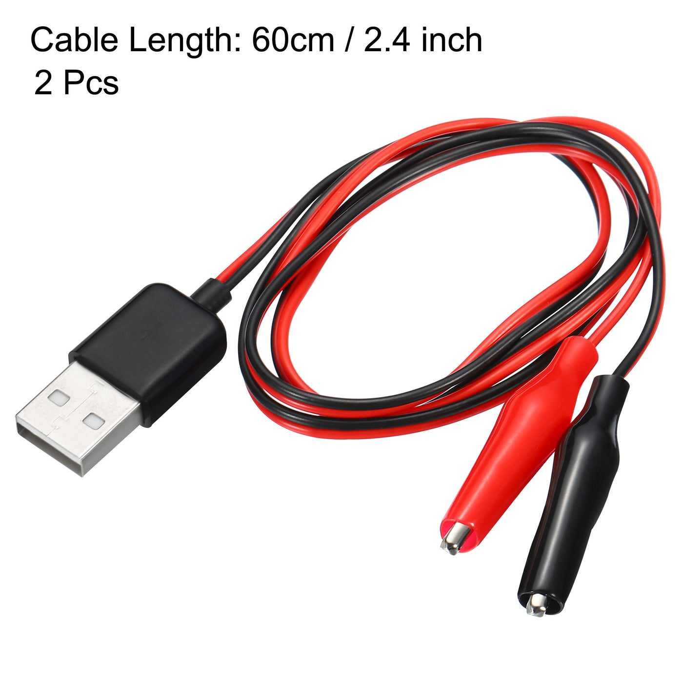 Harfington Crocodile Clamps Test Wire, USB Male to Alligator Clips for Charge Testing Circuit Adapter