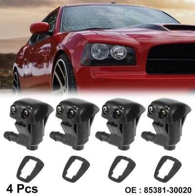 Harfington 4pcs Car Front Windshield Washer Nozzles for Toyota Corolla 1992-1996 Replaces 85381-30020