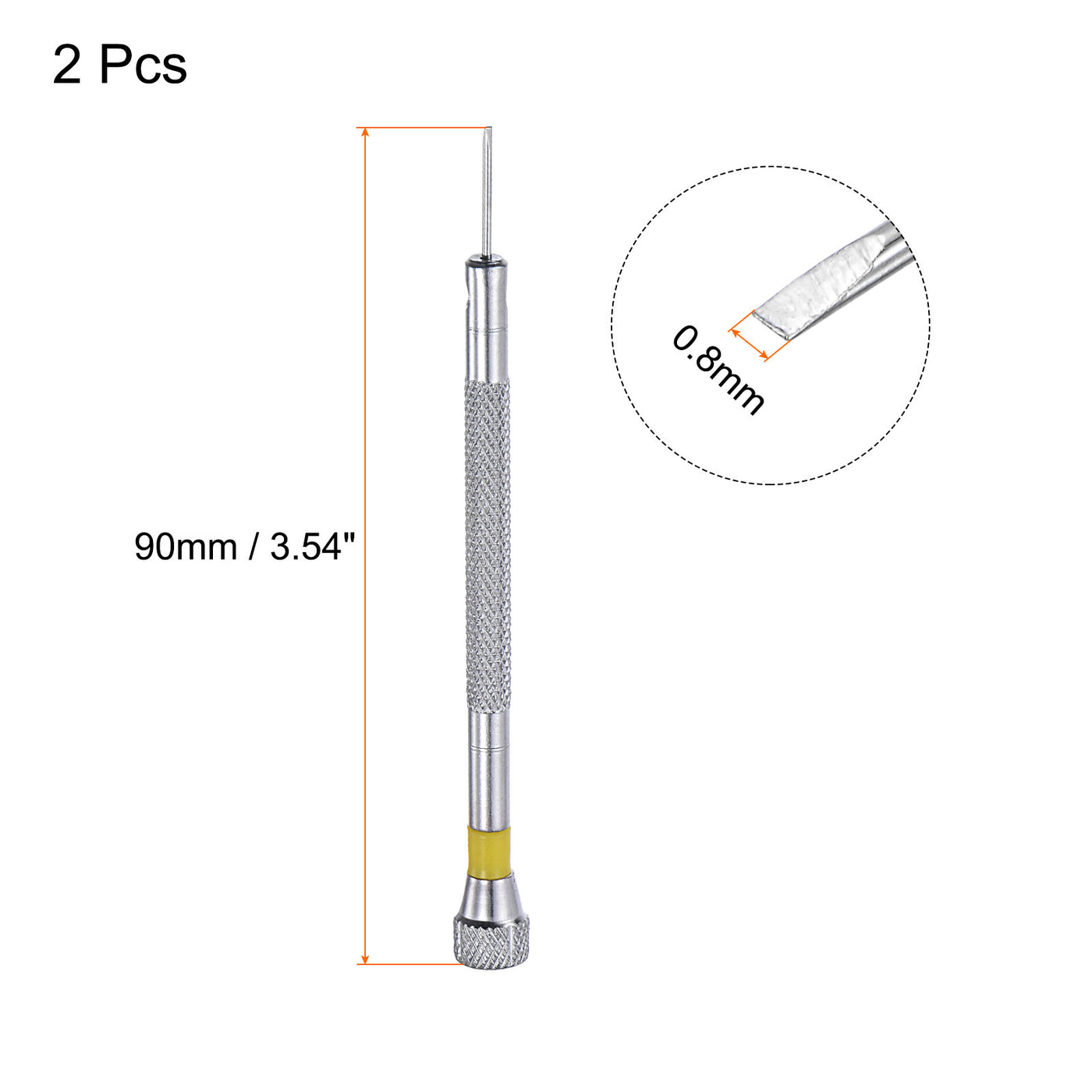 uxcell Uxcell Micro Precision Screwdriver, Slotted Head for Watch Eyeglasses Electronics Repair