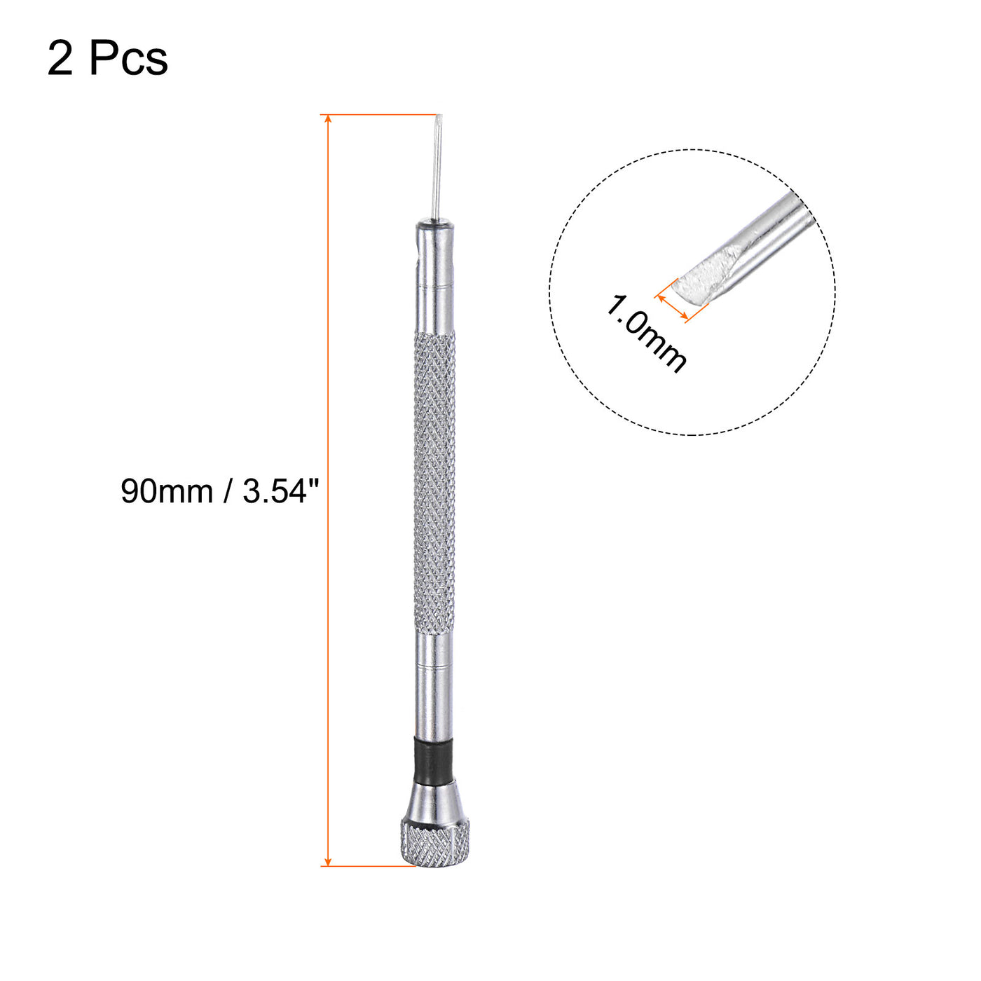 uxcell Uxcell Micro Precision Screwdriver, Slotted Head for Watch Eyeglasses Electronics Repair