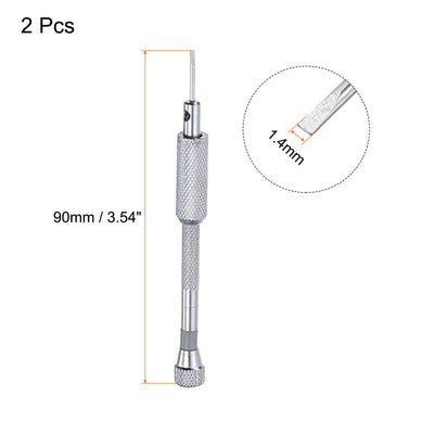 Harfington Uxcell Micro Precision Screwdriver, 1.4mm Flat Head for Watch Eyeglasses Electronics Repair 2 Pcs