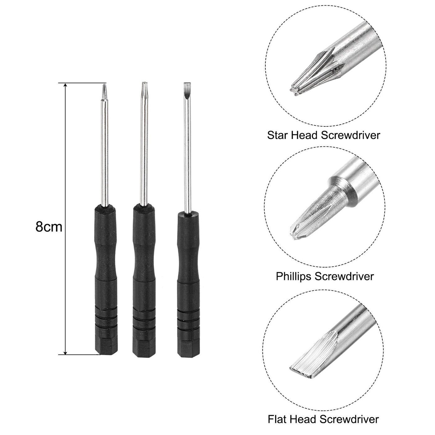 uxcell Uxcell 8 in 1 Electronics Repair Kit with Magnetic Mini Screwdriver Opening Pry Tool