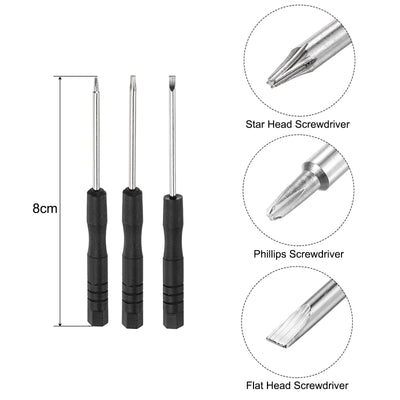 Harfington Uxcell 8 in 1 Electronics Repair Kit with Magnetic Mini Screwdriver Opening Pry Tool