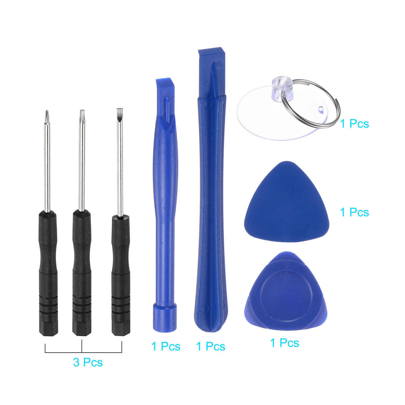 uxcell Uxcell 8 in 1 Electronics Repair Kit with Magnetic Mini Screwdriver Opening Pry Tool