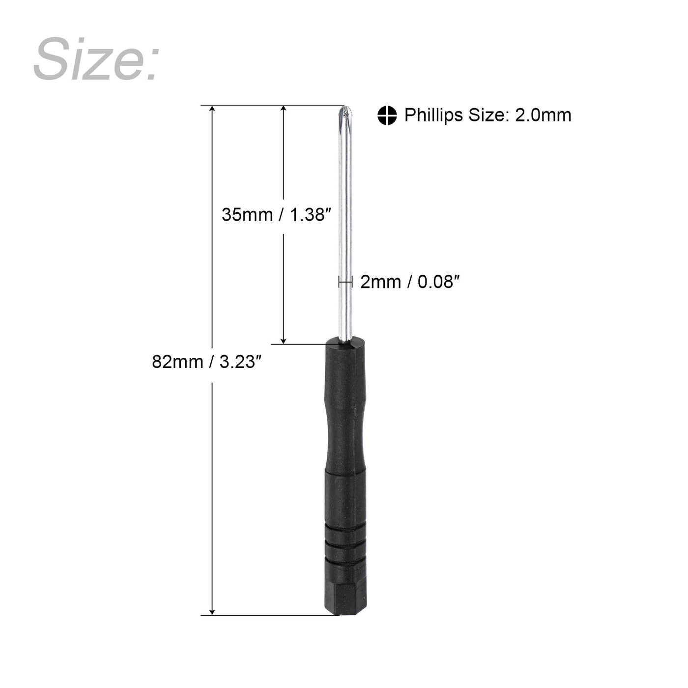 uxcell Uxcell 2Stk. Mini Kreuzschlitz Schraubendreher, 2,0mm Kreuzschlitz für die Reparatur von Uhren, Brillen, Elektronik