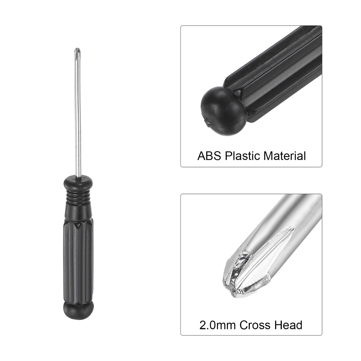 uxcell Uxcell Mini Phillips Screwdriver, Cross Head with Black Handle for Small Appliances