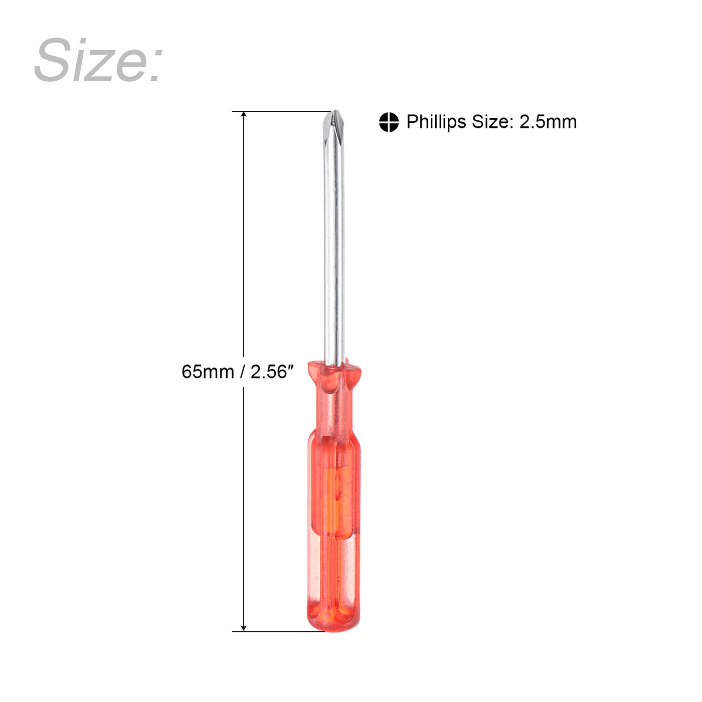 uxcell Uxcell 2.5mm Mini Phillips Screwdriver, 65mm Length for Small Appliances Repair, 2 Pcs