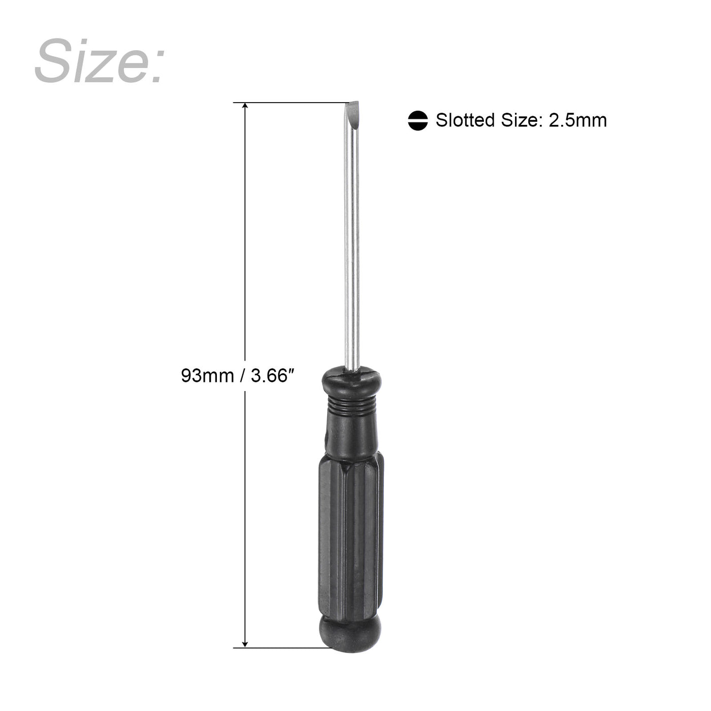 uxcell Uxcell Mini Slotted Screwdriver, Flat Head with Black Handle for Small Appliances