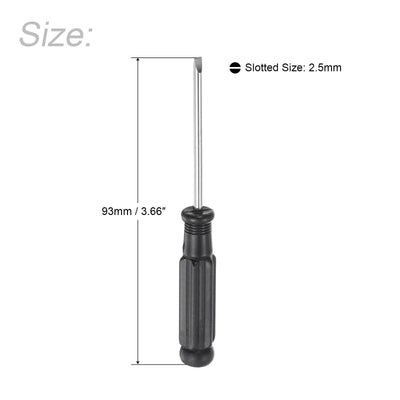 Harfington Uxcell Mini Slotted Screwdriver, Flat Head with Black Handle for Small Appliances