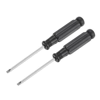 Harfington Uxcell Mini Slotted Screwdriver, Flat Head with Black Handle for Small Appliances