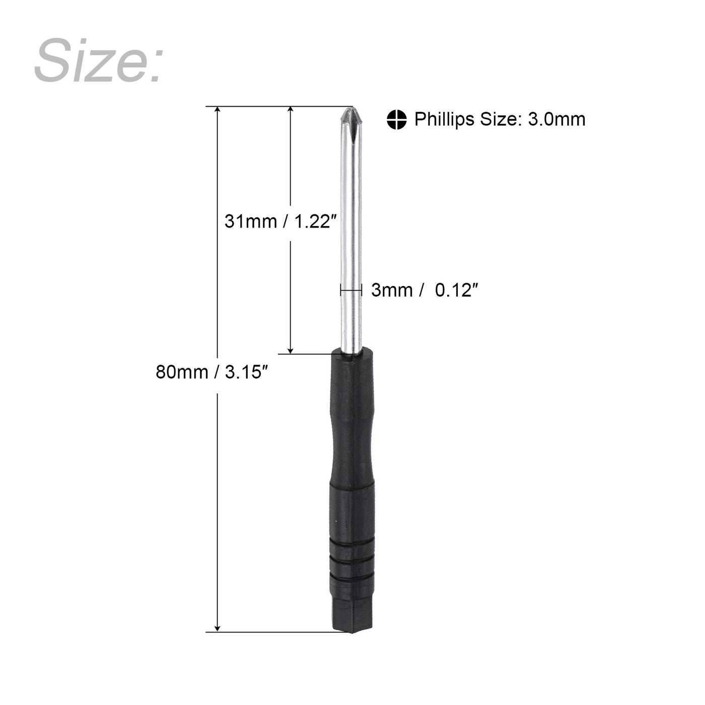 uxcell Uxcell Mini Phillips Screwdriver, Cross Head for Repairing Watch Eyeglasses Electronics