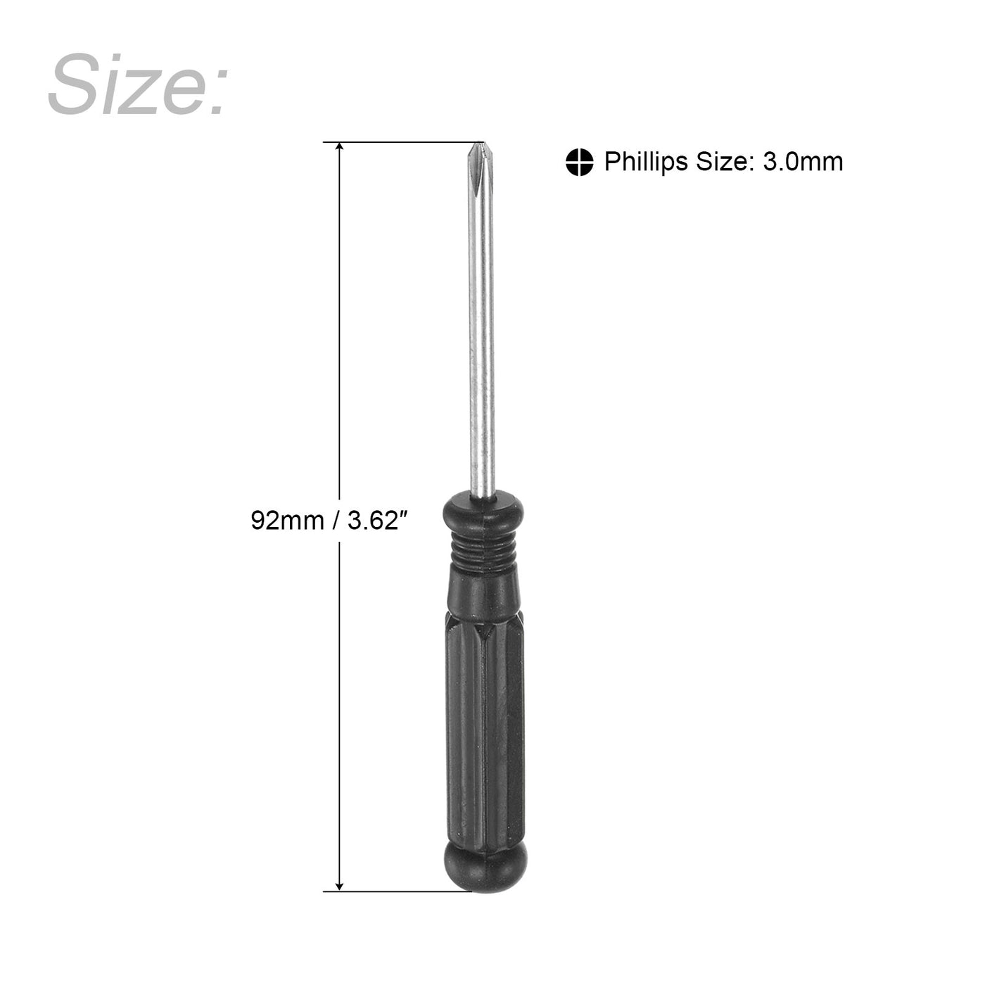 uxcell Uxcell Mini Phillips Screwdriver, Cross Head with Black Handle for Small Appliances