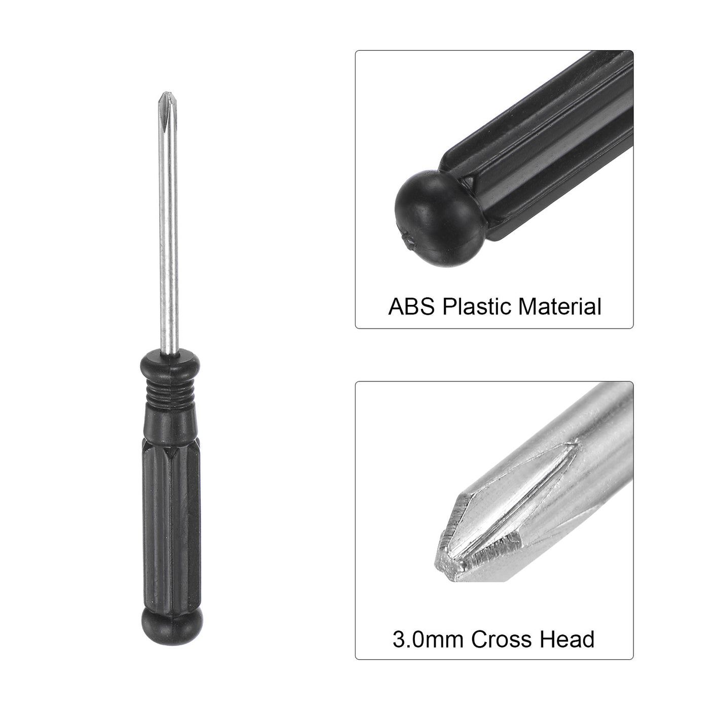 uxcell Uxcell Mini Phillips Screwdriver, Cross Head with Black Handle for Small Appliances