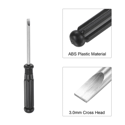 Harfington Uxcell Mini Slotted Screwdriver, Flat Head with Black Handle for Small Appliances