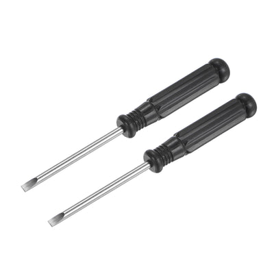 Harfington Uxcell Mini Slotted Screwdriver, Flat Head with Black Handle for Small Appliances