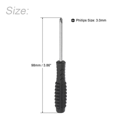 Harfington Uxcell 10pcs 3mm Mini Phillips Screwdriver with Non-Slip Handle for Small Appliances