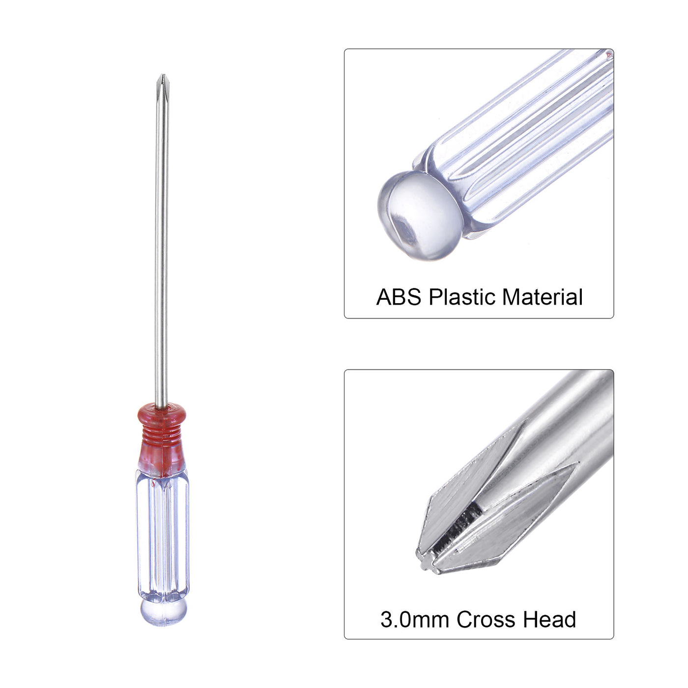 uxcell Uxcell 5 Stk Mini Kreuzschlitz Schraubendreher, 3,0mm Kreuzschlitz 127mm Länge für die Reparatur kleiner Geräte