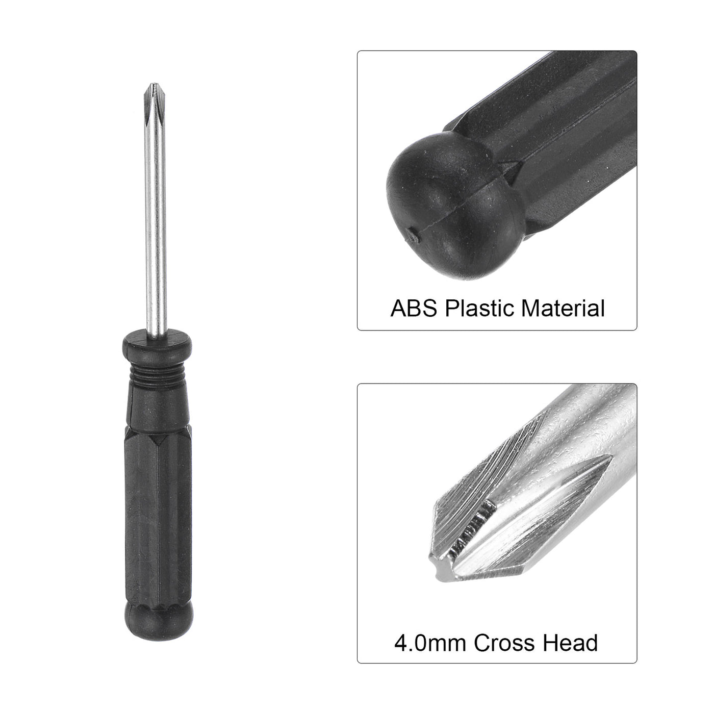 uxcell Uxcell Mini Phillips Screwdriver, Cross Head with Black Handle for Small Appliances