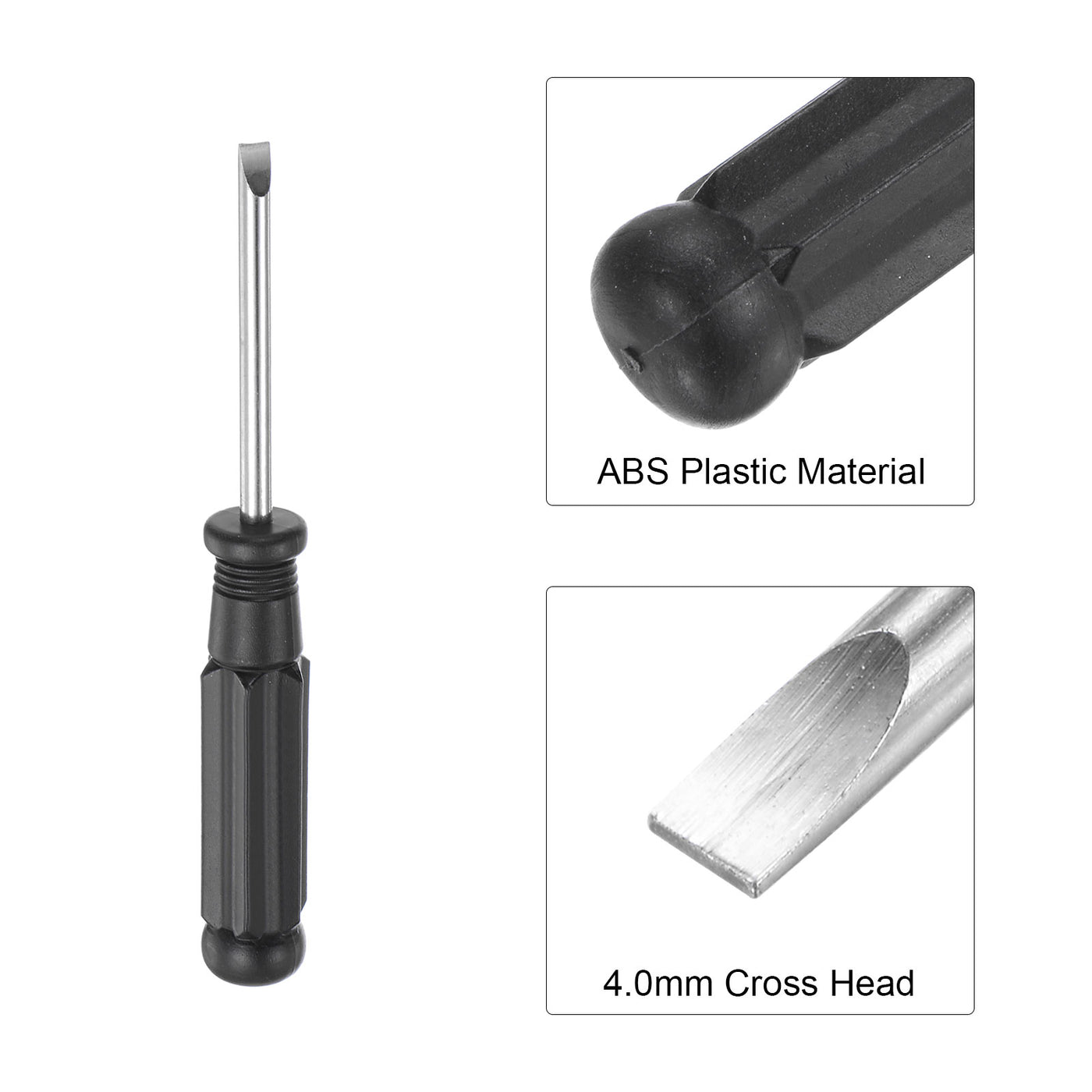 uxcell Uxcell Mini Slotted Screwdriver, Flat Head with Black Handle for Small Appliances