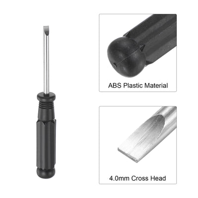 Harfington Uxcell Mini Slotted Screwdriver, Flat Head with Black Handle for Small Appliances