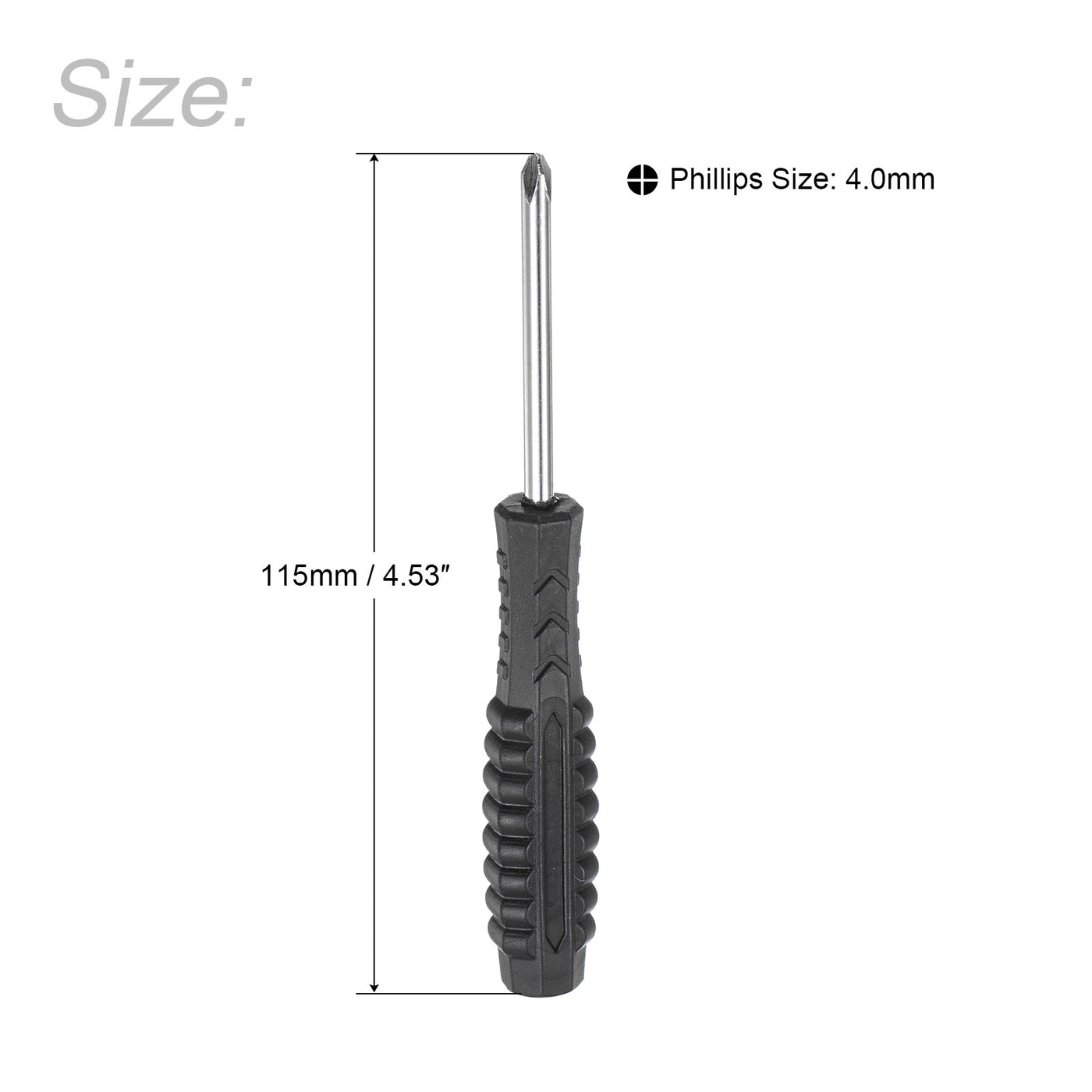 uxcell Uxcell 4.0mm Mini Phillips Screwdriver with Non-Slip Handle for Small Appliances, 5 Pcs