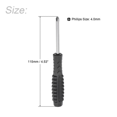 Harfington Uxcell 4.0mm Mini Phillips Screwdriver with Non-Slip Handle for Small Appliances, 5 Pcs