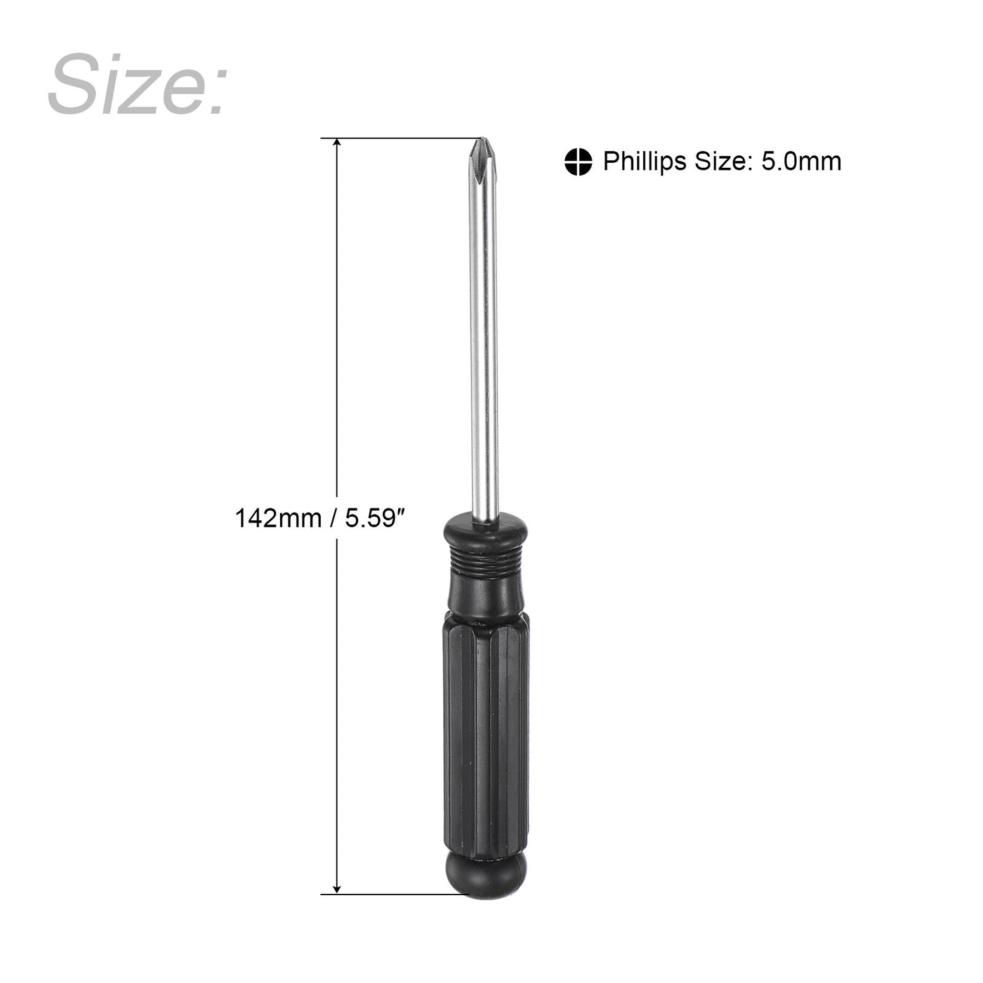 uxcell Uxcell Mini Phillips Screwdrivers, Cross Head with Black Handle for Small Appliances