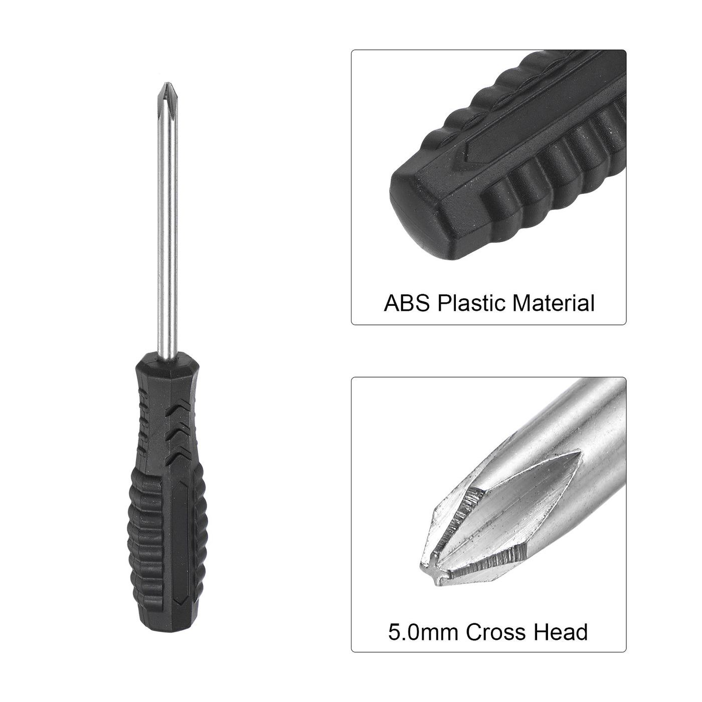 uxcell Uxcell 2Stk. Mini Kreuzschlitz Schraubendreher, 5,0mm Kreuzschlitz mit rutschfestem Griff für kleine Haushaltsgeräte