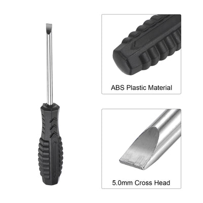 Harfington Uxcell Mini Slotted Screwdrivers, Flat Head with Non-Slip Handle for Small Appliances