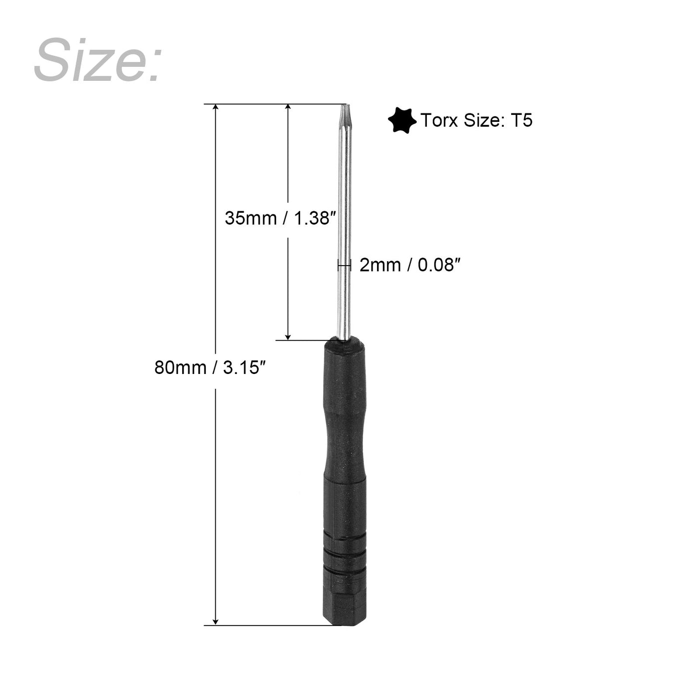 uxcell Uxcell Mini Torx Screwdriver, Star Head for Watch Eyeglasses Electronics Repair