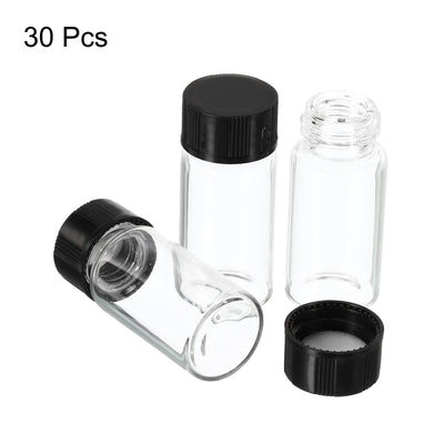 Harfington 5mL Reagent Glass Storage Bottle 10Pcs Round Plastic Screw Cap Lab Home Clear